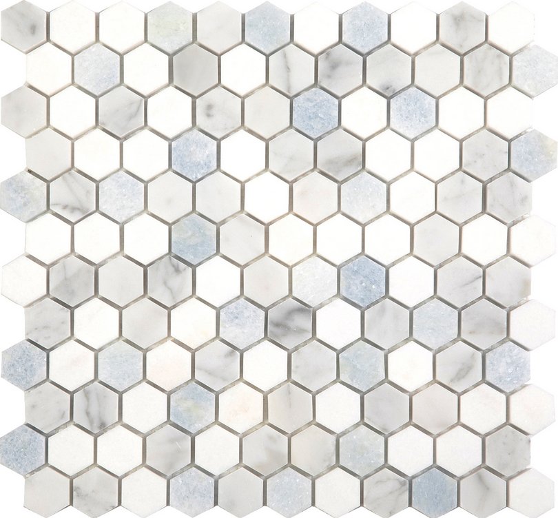 Happy Floors - Project Deco CHEVRON & HEXAGON Natural Stone Mosaics