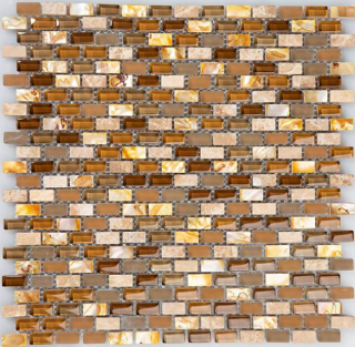 Milstone - 0.4"x0.8" Brown Yahly Mosaic (11.3"x11.3" Sheet)
