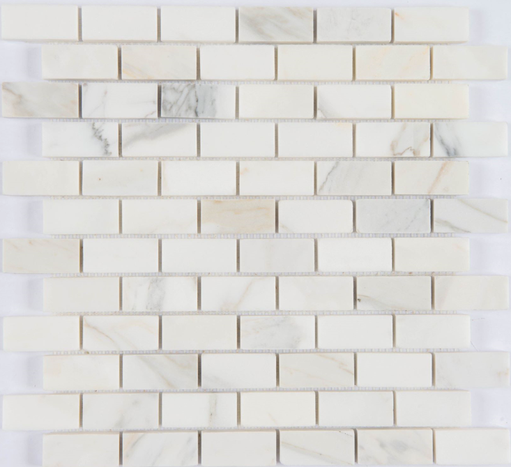 Milstone - 1"x2" Calacata Honed Marble Mosaic (12"x12" Sheet)