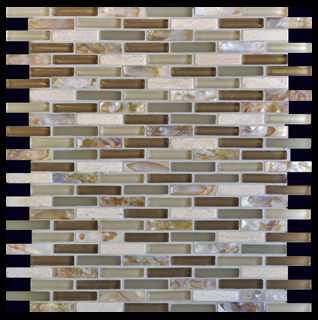 Milstone - 0.4"x1.65" Brown Naomi Mosaic  (10.25"x11.4" Sheet)