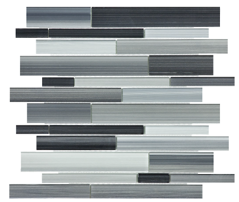 Anatolia - Bliss Fusion Carbon Random Strip Glass Mosaic Tile