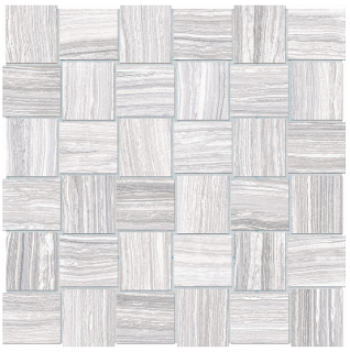 Anatolia - 2"x2" Eramosa Ice Basketweave Porcelain Mosaic Tile (Matte Finish - 12"x12" sheet)