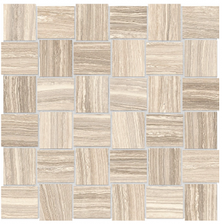 Anatolia - 2"x2" Eramosa Sand Basketweave Porcelain Mosaic Tile (Matte Finish - 12"x12" sheet)