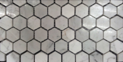 Milstone - 1"x1" Bianco Carrara Hexagon Mosaic (Polished)