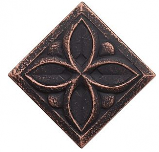 Questech - 2"x2" Cast Metal Dark Oil Rubbed Bronze Clover Dot