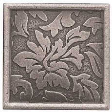 Questech - 2"x2" Cast Metal Brushed Nickel Damask Dot