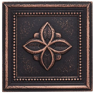 Questech - 4"x4" Cast Metal Dark Oil Rubbed Bronze Clover Deco