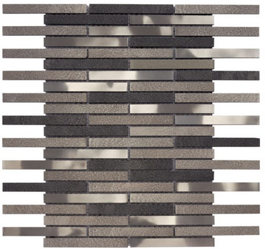 Questech - Cast Metal Brushed Nickel Vista Linear Mosaic (2 sheets per pack)