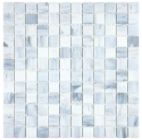 1"x1" Bliss Baroque Carrara Stained Glass Mosaic Tile (12"x12" Sheet)