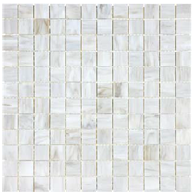 1"x1" Bliss Baroque Calacatta Stained Glass Mosaic Tile (12"x12" Sheet)