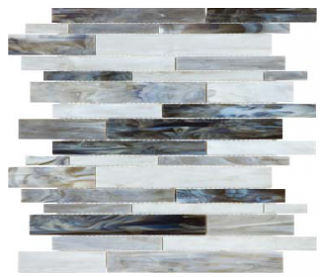 Bliss Baroque Alabastro Random Strip Stained Glass Mosaic Tile (12"x12" Sheet)