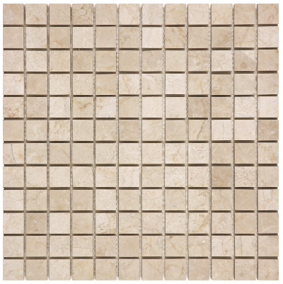 1"x1" Allure Crema Honed Marble Mosaic Tile (12"x12" sheet)