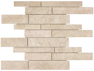 Allure Crema Random Strip Polished Marble Mosaic Tile (12"x12" sheet)