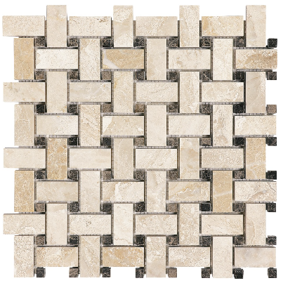 Impero Reale Basketweave Honed Marble Mosaic Tile (12"x12" Sheet)