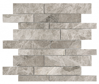 Phantasie Gray Random Strip Polished Marble Mosaic Tile (12"x12" Sheet)