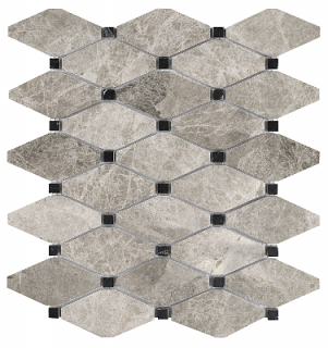 Phantasie Gray Clipped Diamond Polished Marble Mosaic Tile