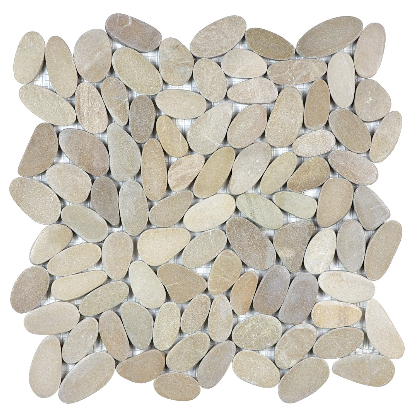 Anatolia - Spa Driftwood Tan Flat Pebble Mosaic Tile