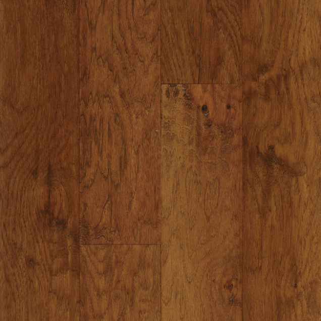 Hartco - American Scrape 3/8"x5" Cajun Spice Hickory Engineered Hardwood Flooring w/ Densitek