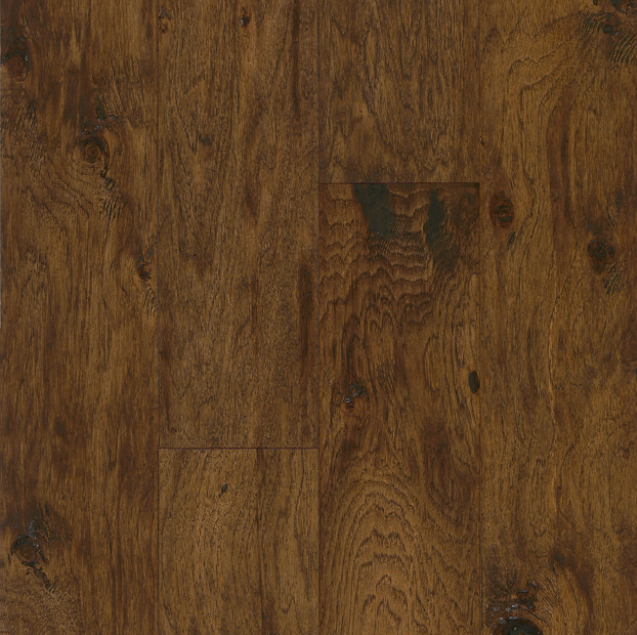 Hartco - American Scrape 3/8"x5" Eagle Nest Hickory Engineered Hardwood Flooring w/ Densitek