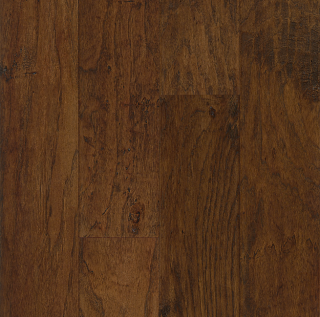 Hartco - American Scrape 3/8"x5" Wilderness Brown Hickory Engineered Hardwood Flooring w/ Densitek