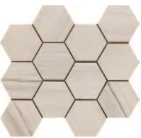 Happy Floors - Paint Stone White Hexagon Mosaic (12"x13" Sheet)