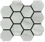 Happy Floors - Bardiglio Grigio Natural Hexagon Mosaic (12"x14" Sheet)