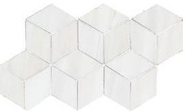 Happy Floors - Dolomite 3D Hexagon White Polished Mosaic (7"x12.6" Sheet)