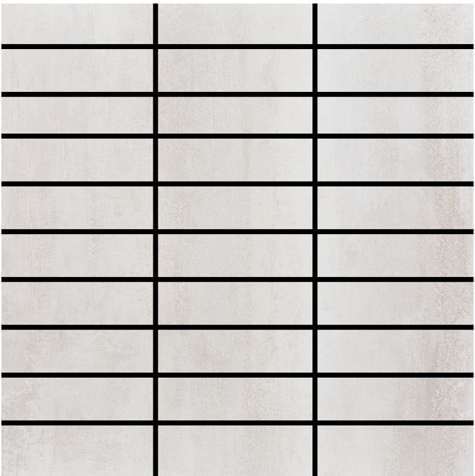 Happy Floors - 1-1/4"x4" Contempo White Mosaic (12"x12" Sheet)