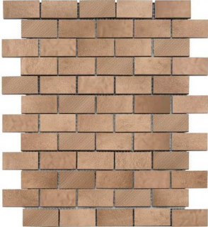 American Olean - Refined Metals Bronze Blend 2x1 Brick Joint Mosaic (10-5/8"x12-11/16" Sheet)