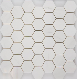 Arvex - 2" Bianco Dolomiti Polished Hexagon Mosaic (11.93"x11.73" Sheet)