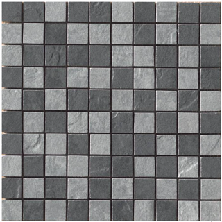 Happy Floors - 1-1/2"x1-1/2" Eternity Mix (Black & Grey) Mosaic (12"x12" Sheet)