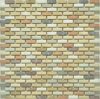 Milstone - 0.4"x1" Moses Brick Tumbled Mosaic 3123010 (12"x12" Sheet)