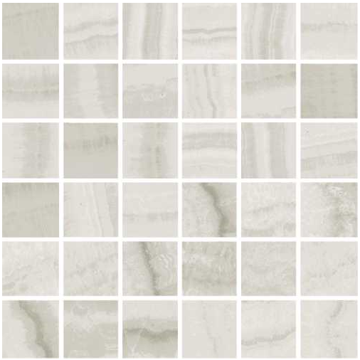 Happy Floors - 2"x2" Onyx Milk Natural Mosaic Tile (12"x12" Sheet)