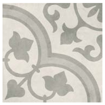 Peronda - 9"x9" Cuban Silver Ornate Porcelain Tile