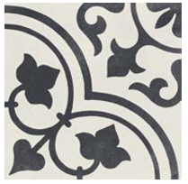 Peronda - 9"x9" Cuban White Ornate Porcelain Tile