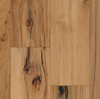 Hartco - TimberBrushed Gold 1/2" thick x 7-1/2" wide Deep Etched Natural Hickory Engineered Hardwood Flooring