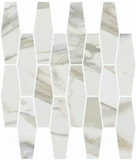 Happy Floors - Stratus Oro Elongated Hexagon Polished Mosaic Tile (12"x12" Sheet)