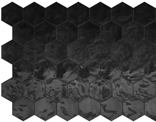 Terratinta - 6" Hexa Black Swan Hexagon Glossy Wall Tile TTHXW09G