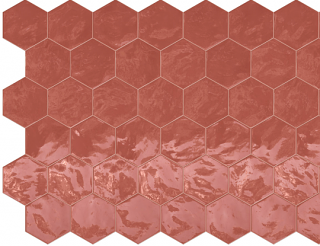 Terratinta - 6" Hexa Cherry Pie Hexagon Glossy Wall Tile TTHXW06G