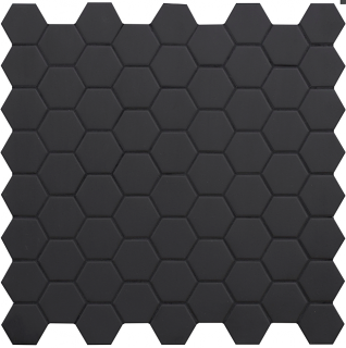 Terratinta - Hexa 1-1/2" Black Swan Hexagon Matte Porcelain Mosaic Tile TTHX09MHN