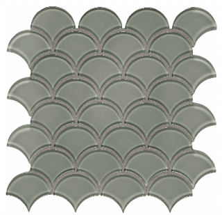 Anatolia - Bliss Element Smoke Scallop Glass Mosaic Tile