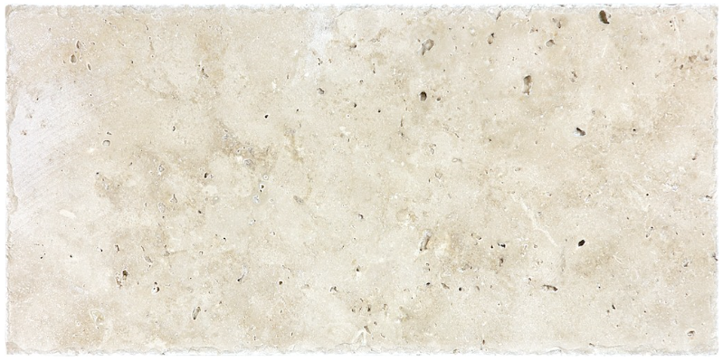 8"x16" Ivory Travertine Chiseled & Brushed Tile