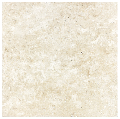 16"x16" Ivory Travertine Straight Edge & Brushed Tile