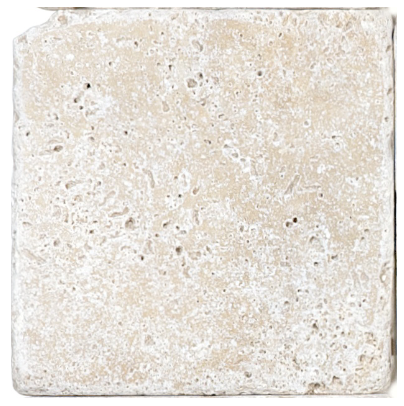 6"x6" Ivory Travertine Tumbled Tile