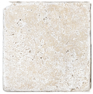 6"x6" Ivory Travertine Tumbled Tile