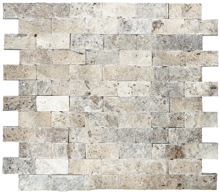 1"x2" Picasso Split Faced Travertine Mosaic Tile