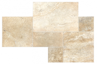 Picasso Travertine Chiseled & Brushed Pattern Set