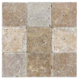 4"x4" Noce Tumbled Travertine Tile