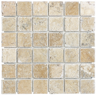 2"x2" Picasso Travertine Tumbled Mosaic Tile