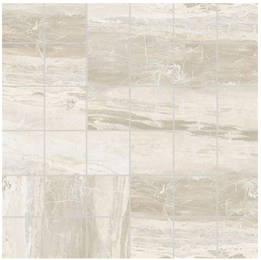 Milestone - 2"x2" Breccia WHITE Polished Porcelain Mosaic Tile (10 Pc. Pack)